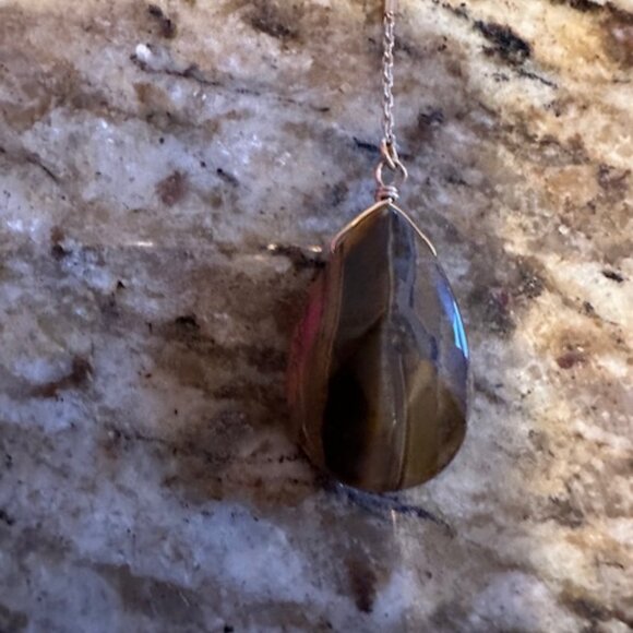 Tiger Teardrop Natural Stone Y Necklace  2027  NWT Boutique - Picture 10 of 10